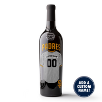 Mano's Wine San Diego Padres Custom Jersey Etched Wine bottle