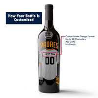How to customize a San Diego Padres jersey etched wine bottle from Mano's Wine