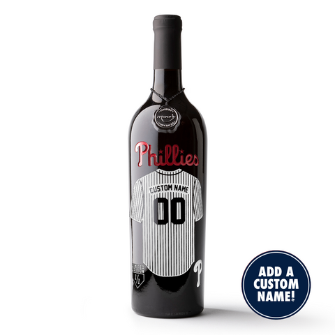 Philadelphia Phillies Custom Jersey Etched Wine