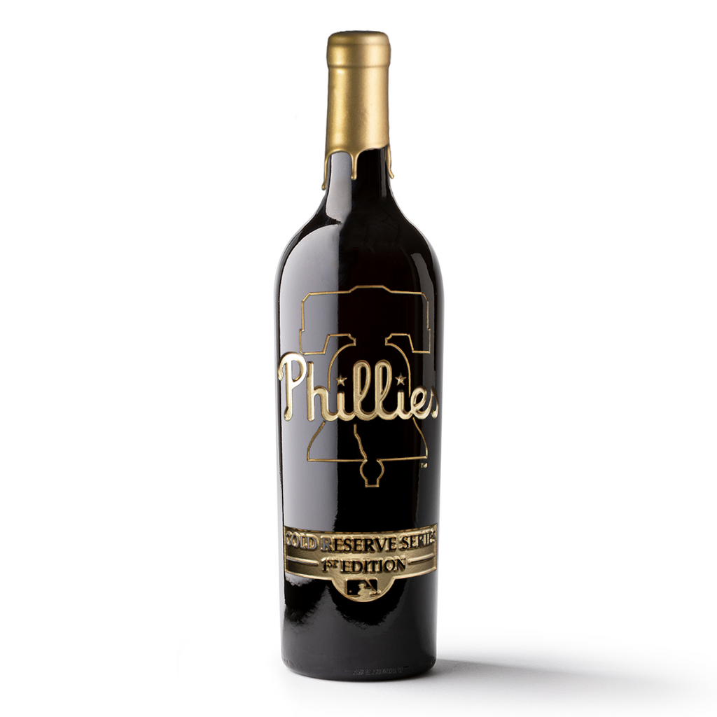 Order Philadelphia Phillies Gold Reserve Etched Wine Bottle from Mano's Wine