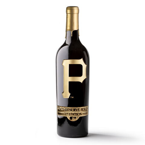 Order Pittsburgh Pirates Gold Reserve Etched Wine Bottle from Mano's Wine