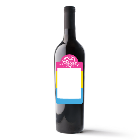 Pansexual Pride Flag Custom Photo Label Wine