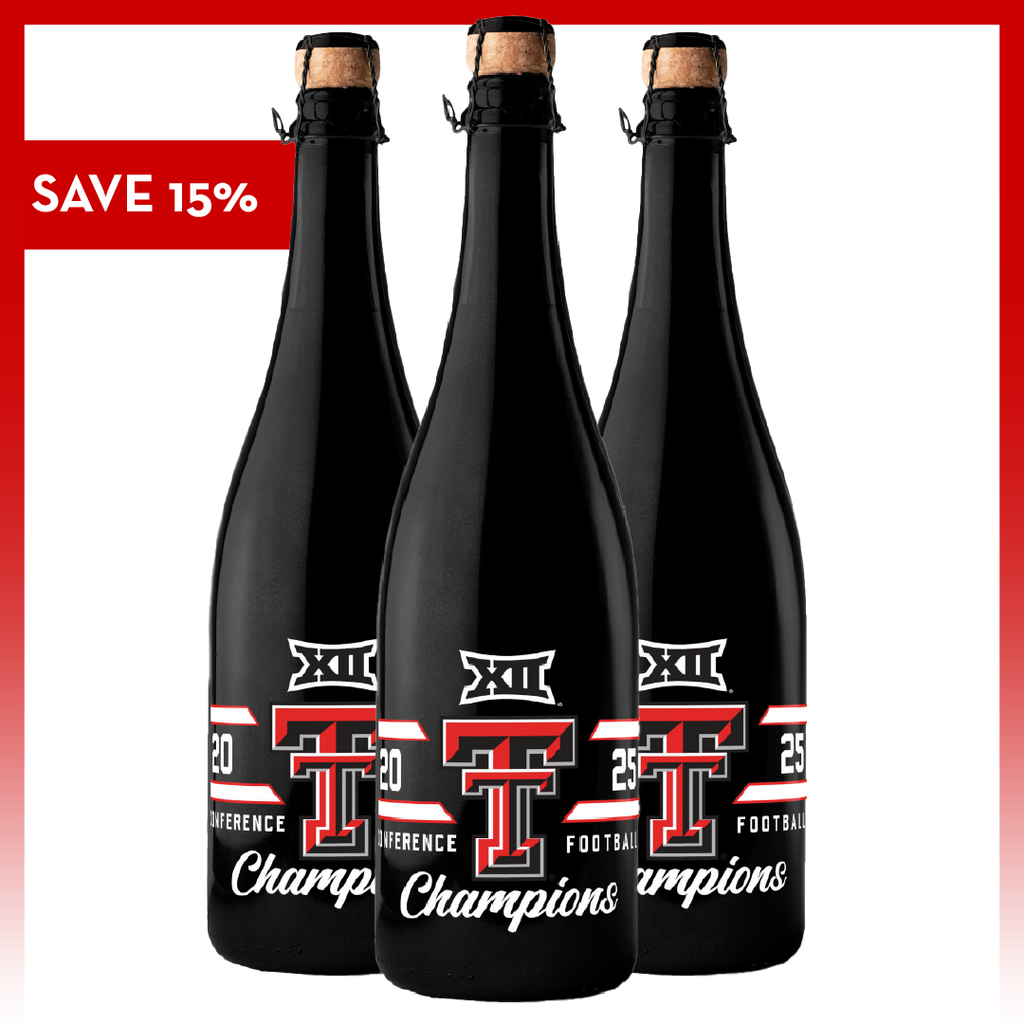 Texas Tech 2025 Big XII Football Champions Bubbly Mano's Wine