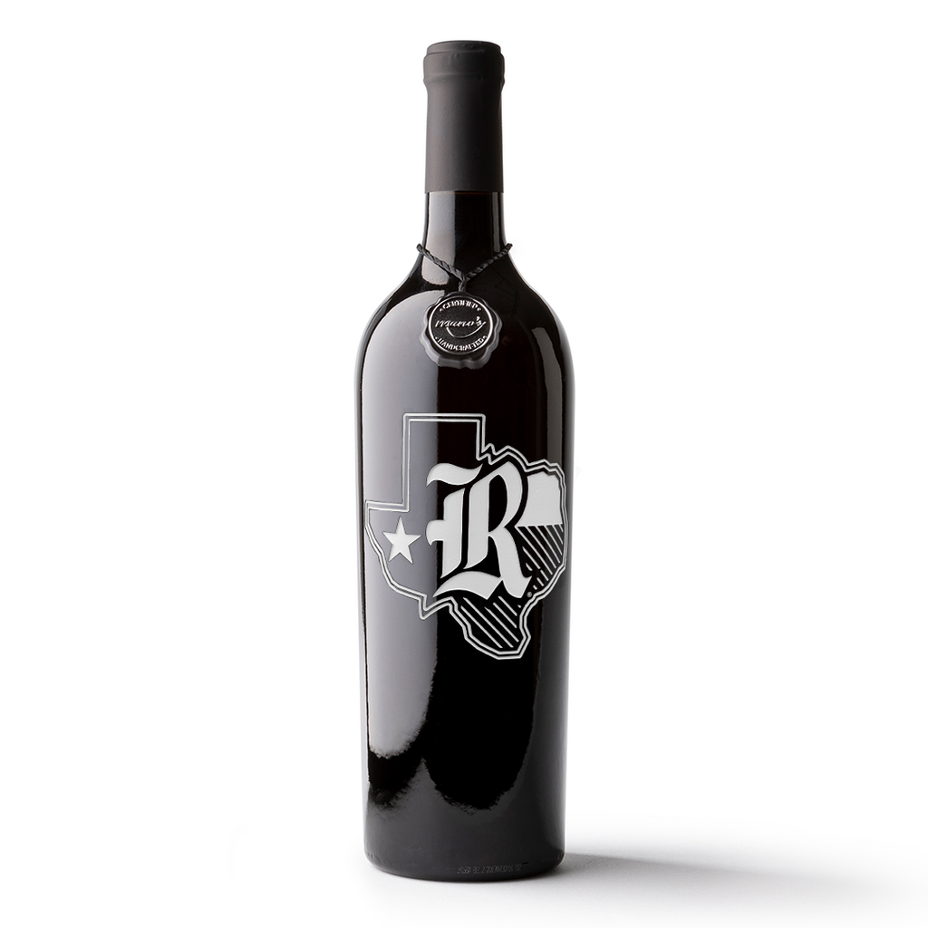 Rice University Texas Outline Etched Wine
