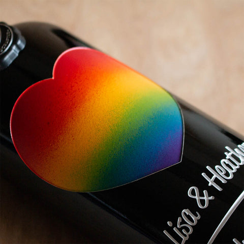 Pride Heart Custom Etched Wine