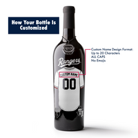 How to customize a Texas Rangers jersey etched wine bottle from Mano's Wine