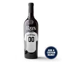 Mano's Wine Tampa Bay Rays Custom Jersey Etched Wine bottle