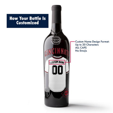 Cincinnati Reds Custom Jersey Etched Wine