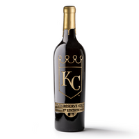 Kansas City Royals Gold Reserve Etched Wine Bottle