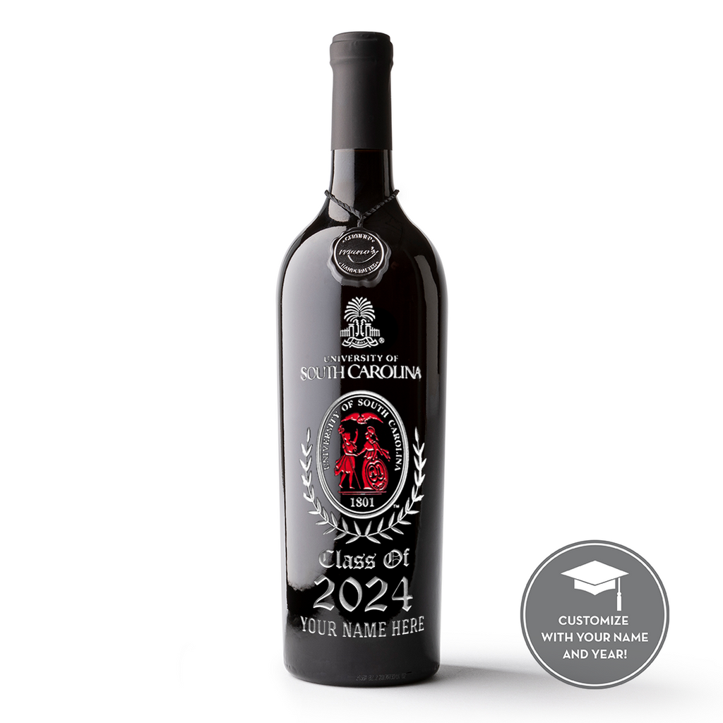 University of South Carolina Custom Alumni Etched Wine Bottle