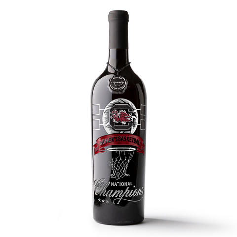 South Carolina 2024 Women's Basketball Champions Etched Wine