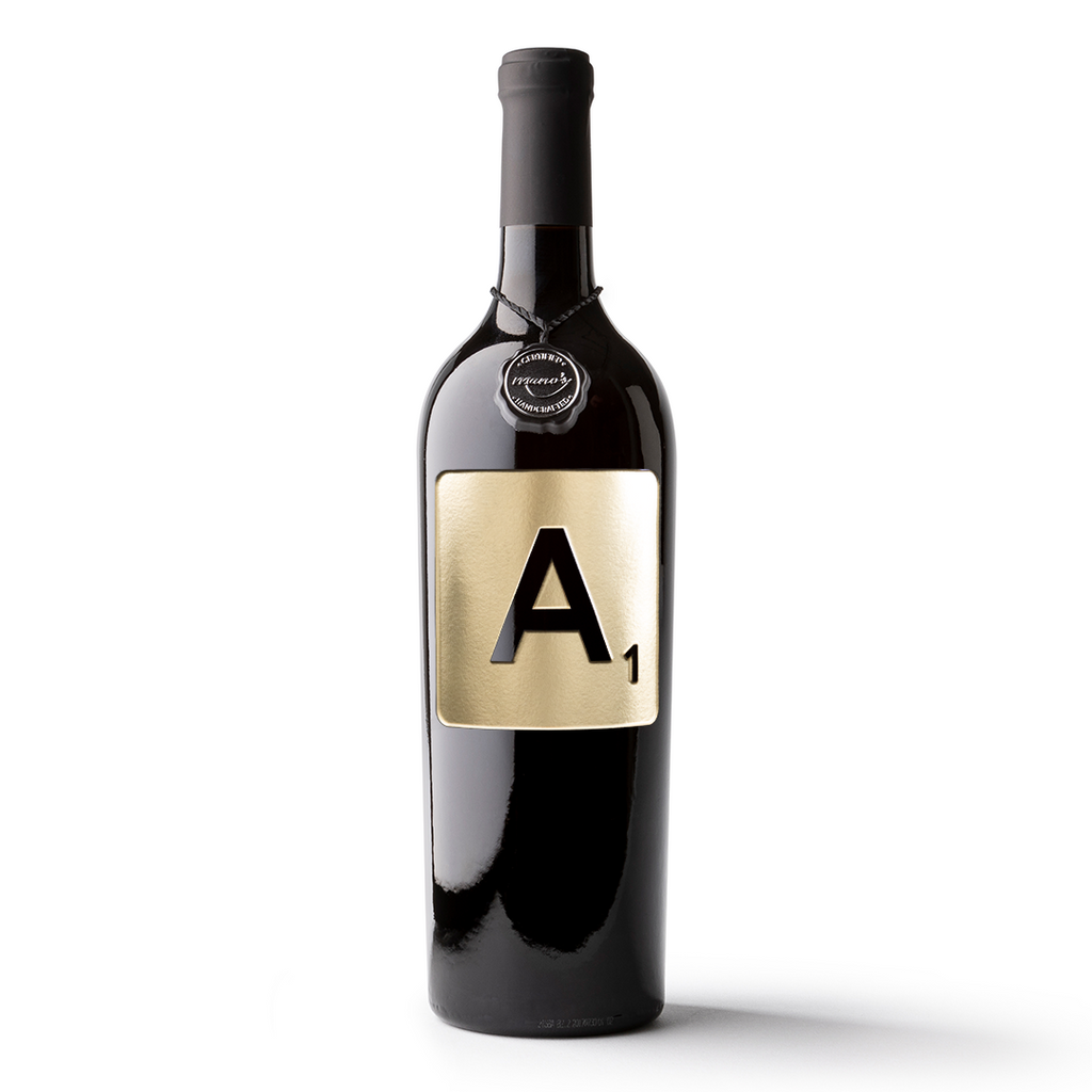 Scrabble Letter Etched Wine Bottle