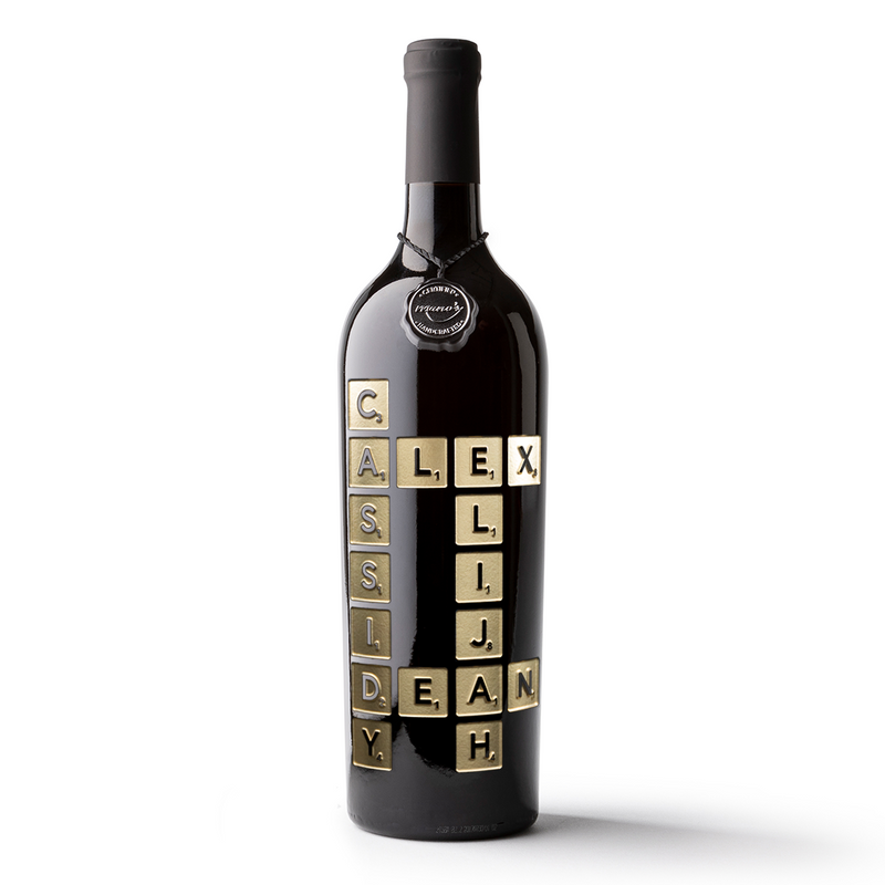 Scrabble Custom Words Etched Wine