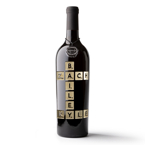 Scrabble Custom Words Etched Wine