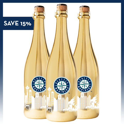 Seattle Mariners Skyline Series Gold Bubbly 3 Pack