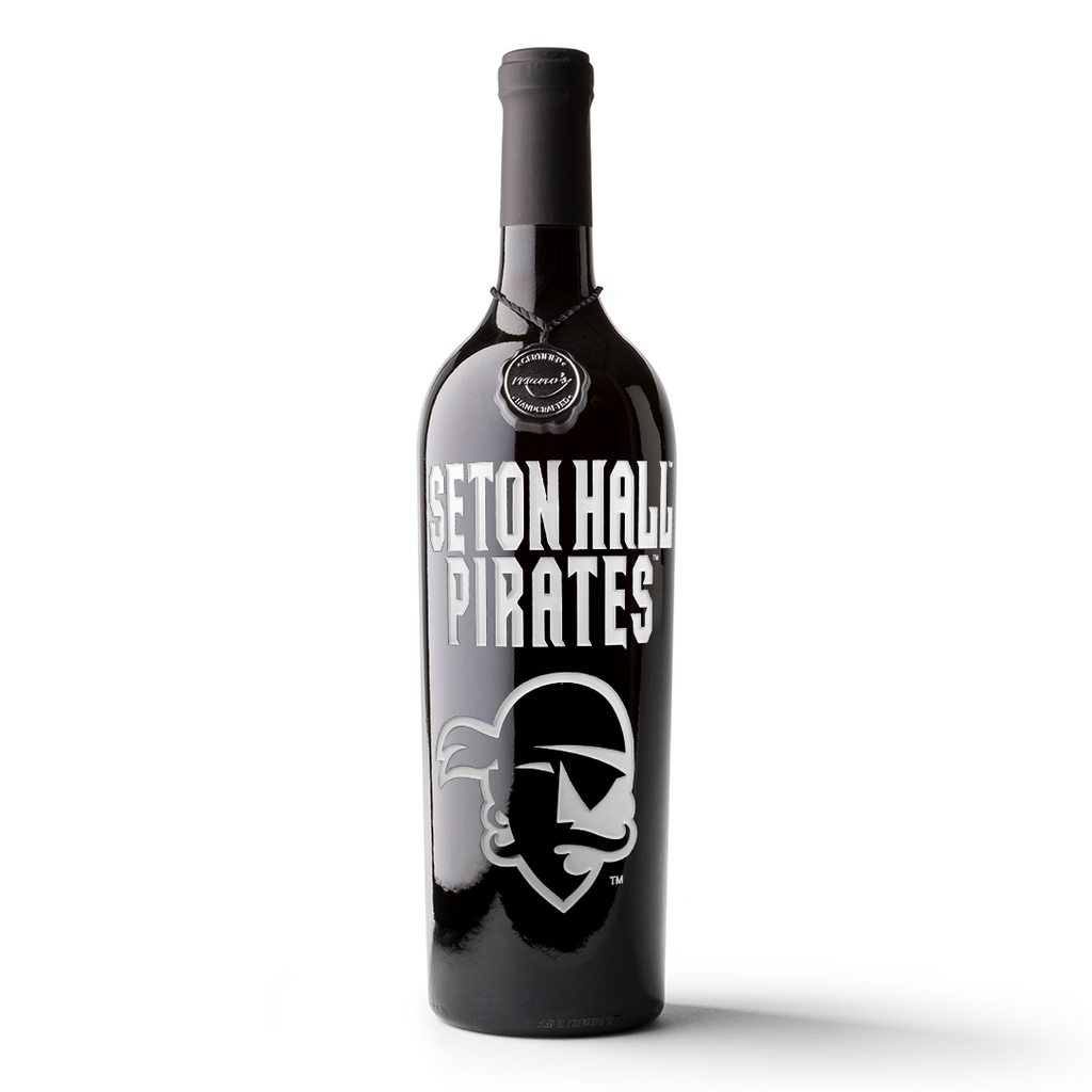 Seton Hall Pirates Etched Wine