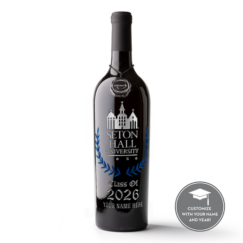 Seton Hall University Custom Alumni Etched Wine