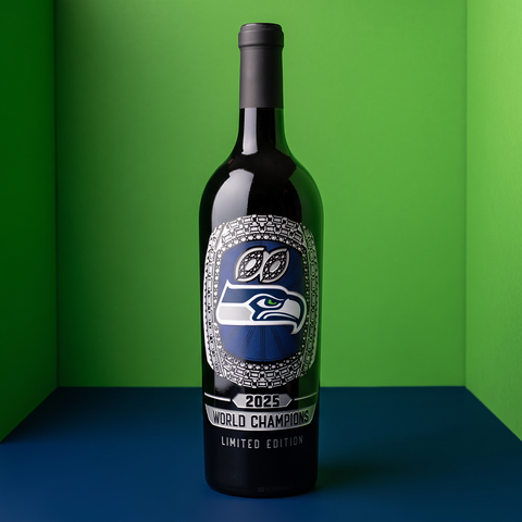 Seattle Seahawks 2025 Championship Ring Etched Wine