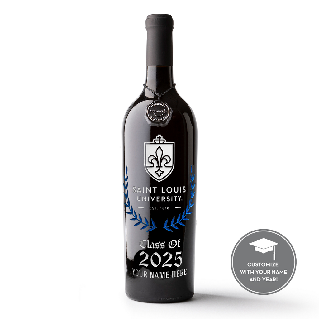 Saint Louis University Custom Alumni Etched Wine