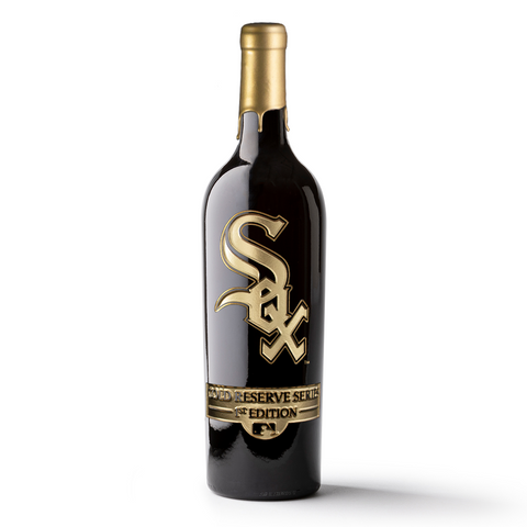 Chicago White Sox Gold Reserve Etched Wine Bottle