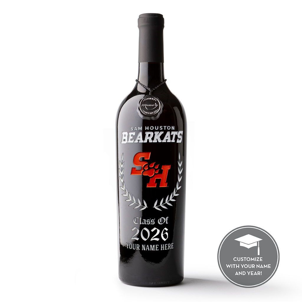 Sam Houston State University Custom Alumni Etched Wine