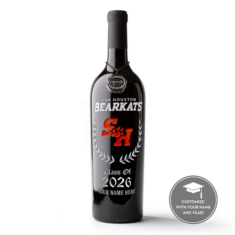 Sam Houston State University Custom Alumni Etched Wine