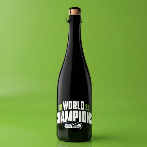 Seattle Seahawks 2025 World Champions Black Bubbly