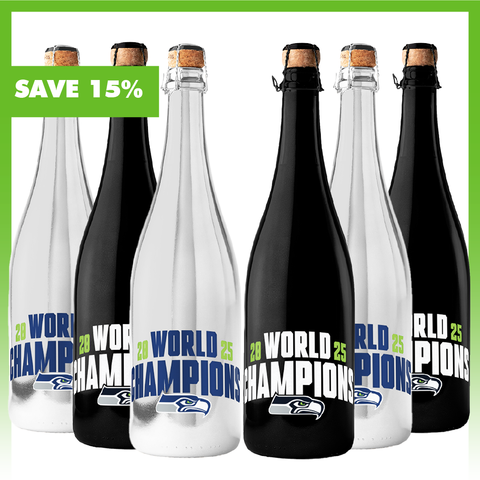 Raise a glass to the Seattle Seahawks with the official 2025 World Champions Celebration Bubbly Wine Pack