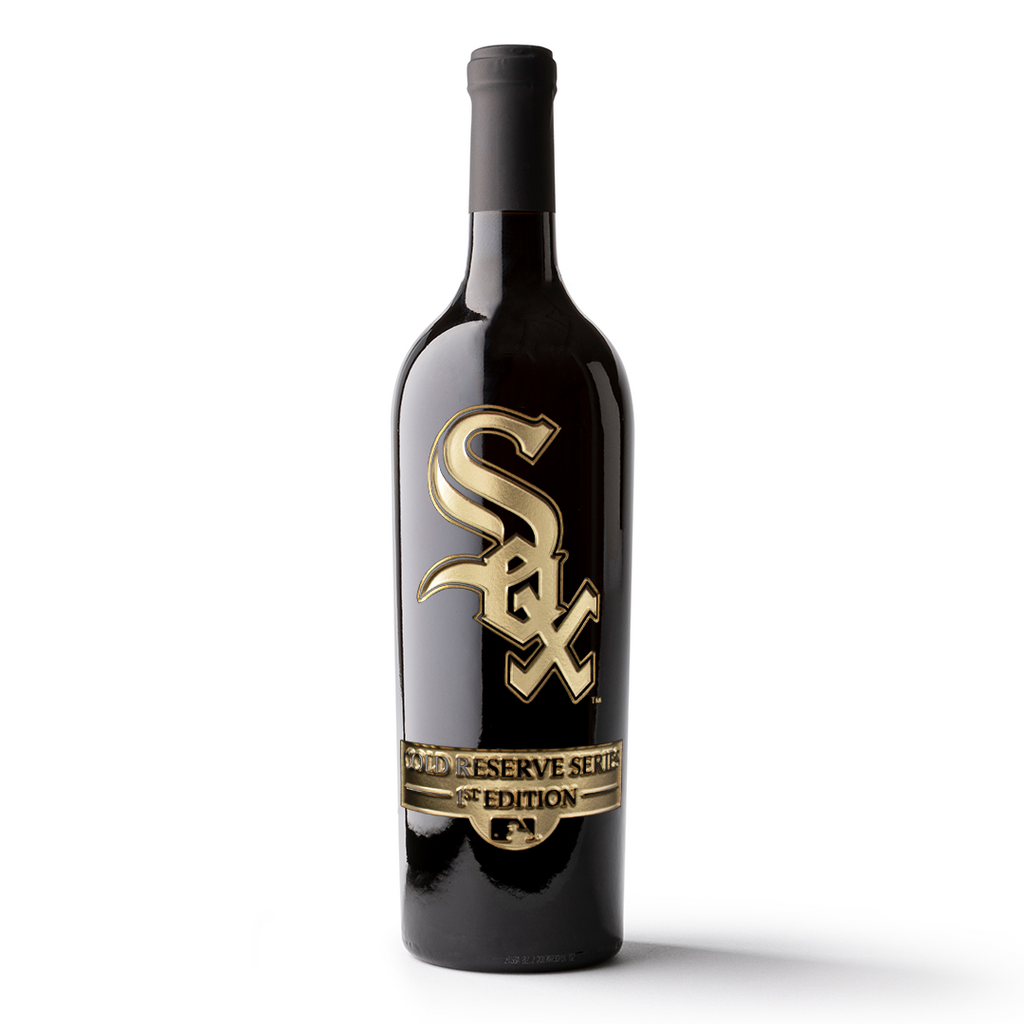 Chicago White Sox Gold Reserve Etched Wine Bottle