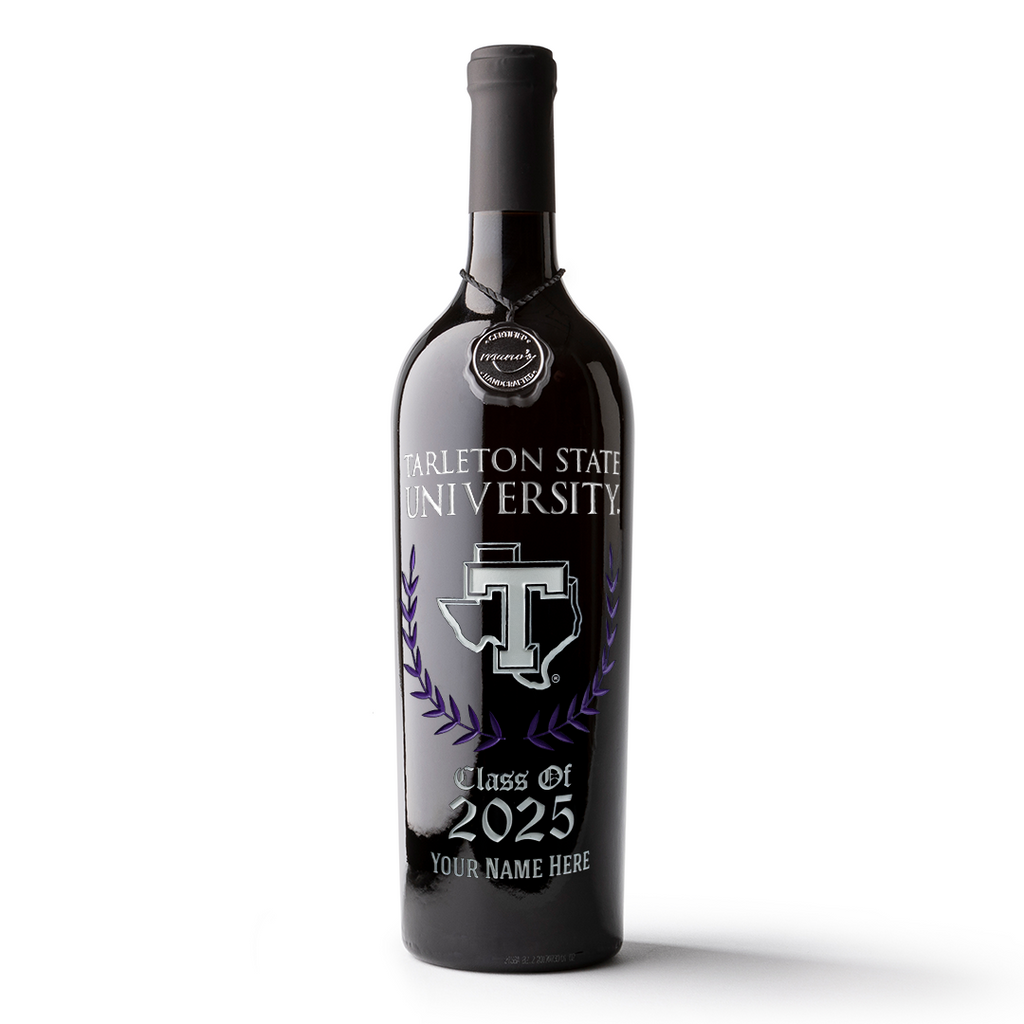Tarleton State University Custom Alumni Etched Wine Bottle