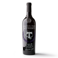 Tarleton State University Custom Alumni Etched Wine Bottle