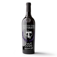 Tarleton State University Custom Alumni Etched Wine Bottle