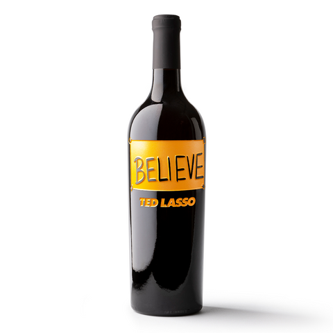 Ted Lasso Believe Poster Etched Wine