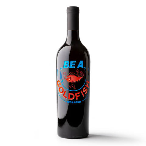 Ted Lasso Be a Goldfish Etched Wine