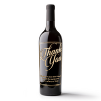 Thank You Script Custom Etched Wine