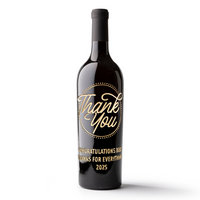 Custom Thank You Message Etched Wine