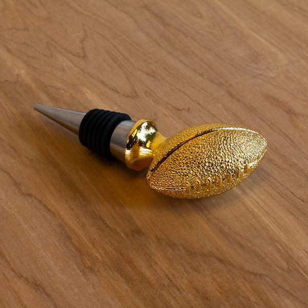 Gold Football Wine Stopper