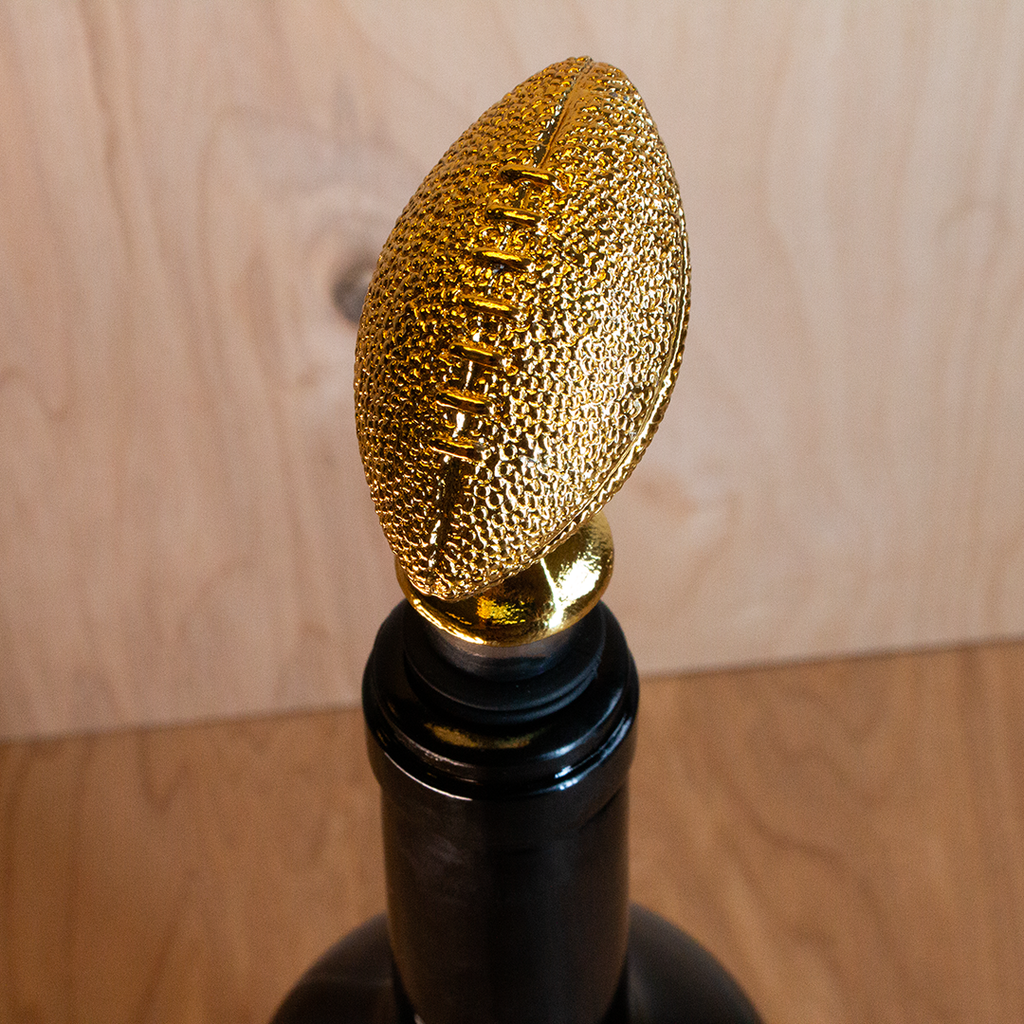 Gold Football Wine Stopper