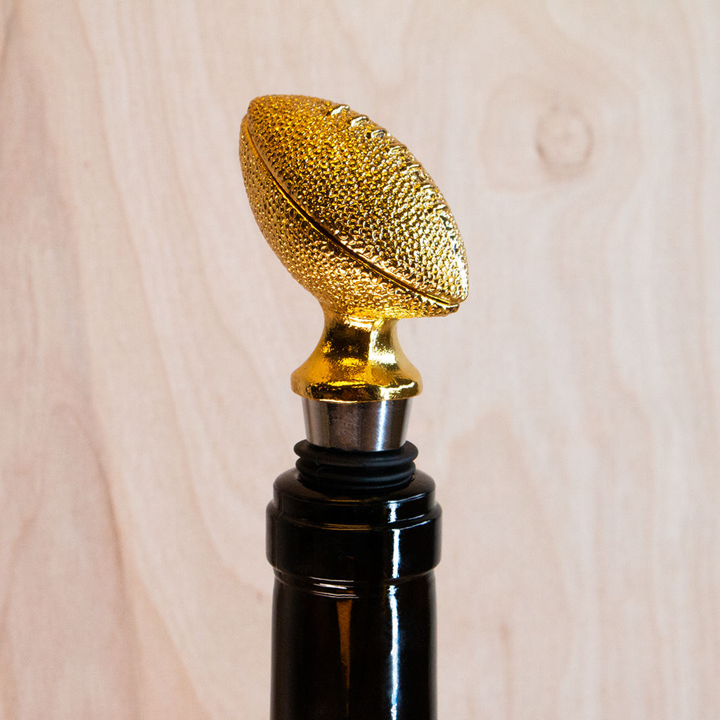 Gold Football Wine Stopper