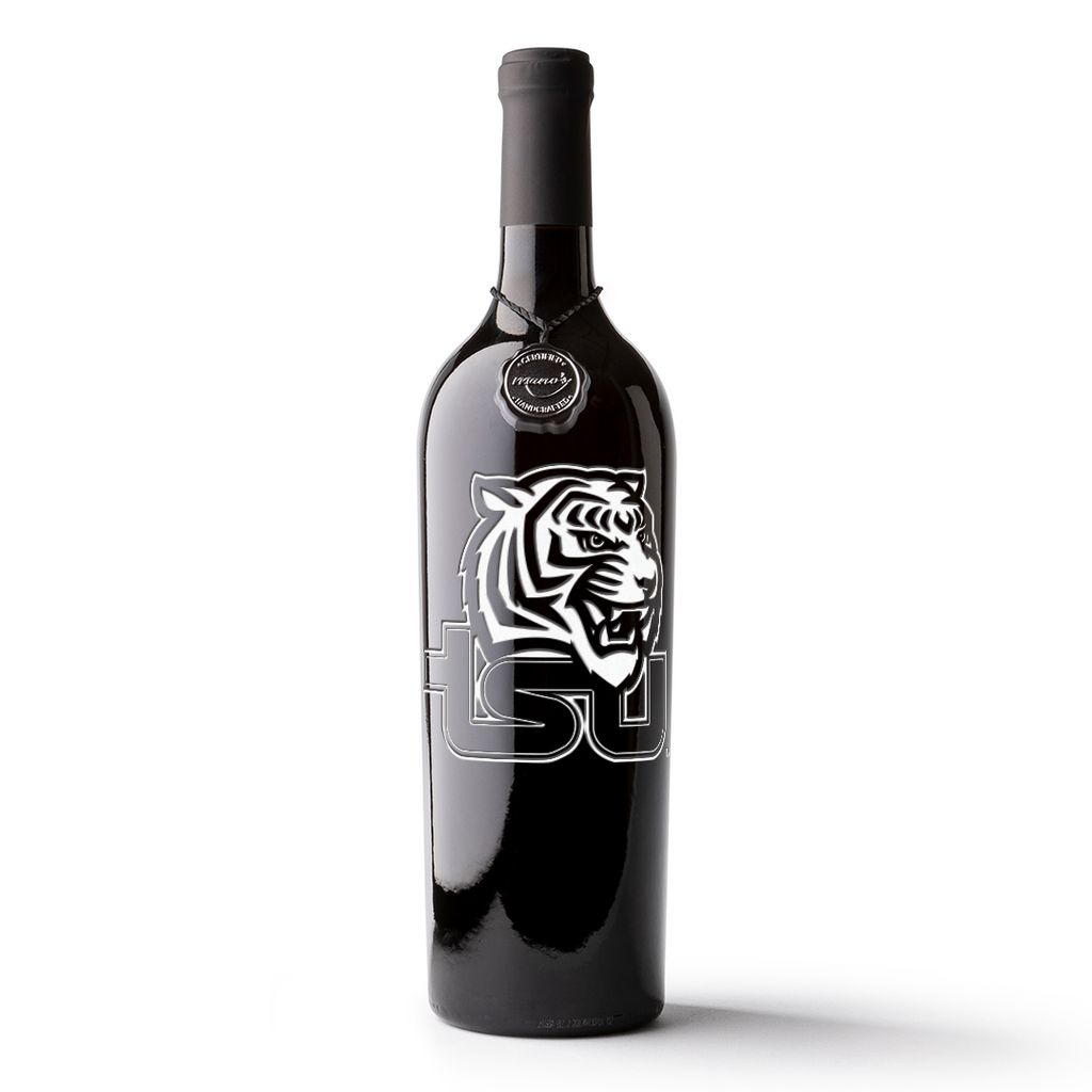 Tennessee State University Etched Wine Bottle