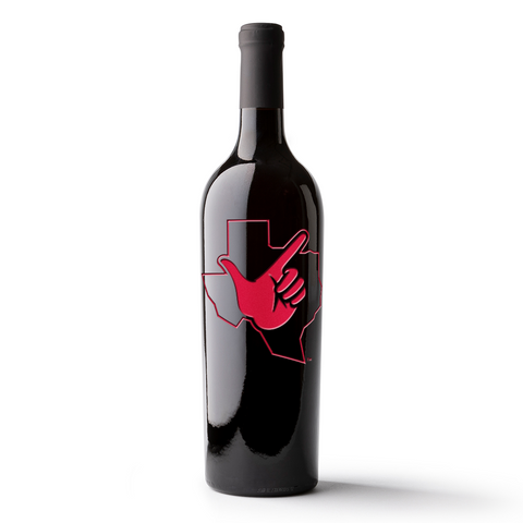 Texas Tech Guns Up Logo Etched Wine