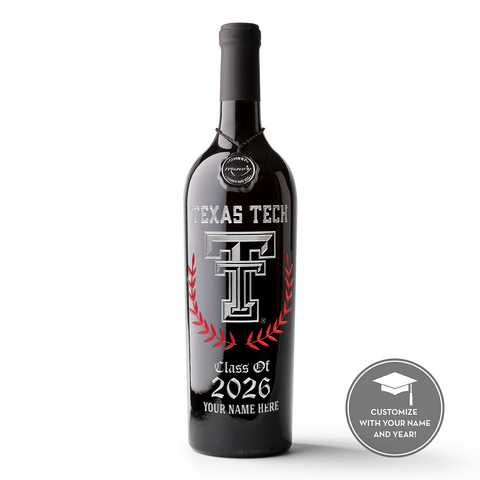 Texas Tech Custom Alumni Etched Wine