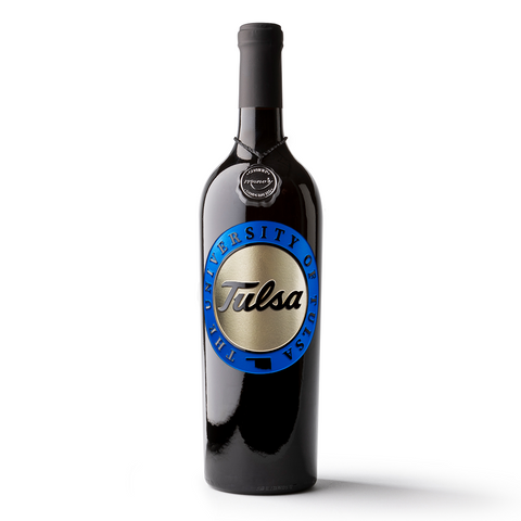 The University of Tulsa Etched Wine