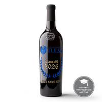 The University of Tulsa Custom Alumni Etched Wine