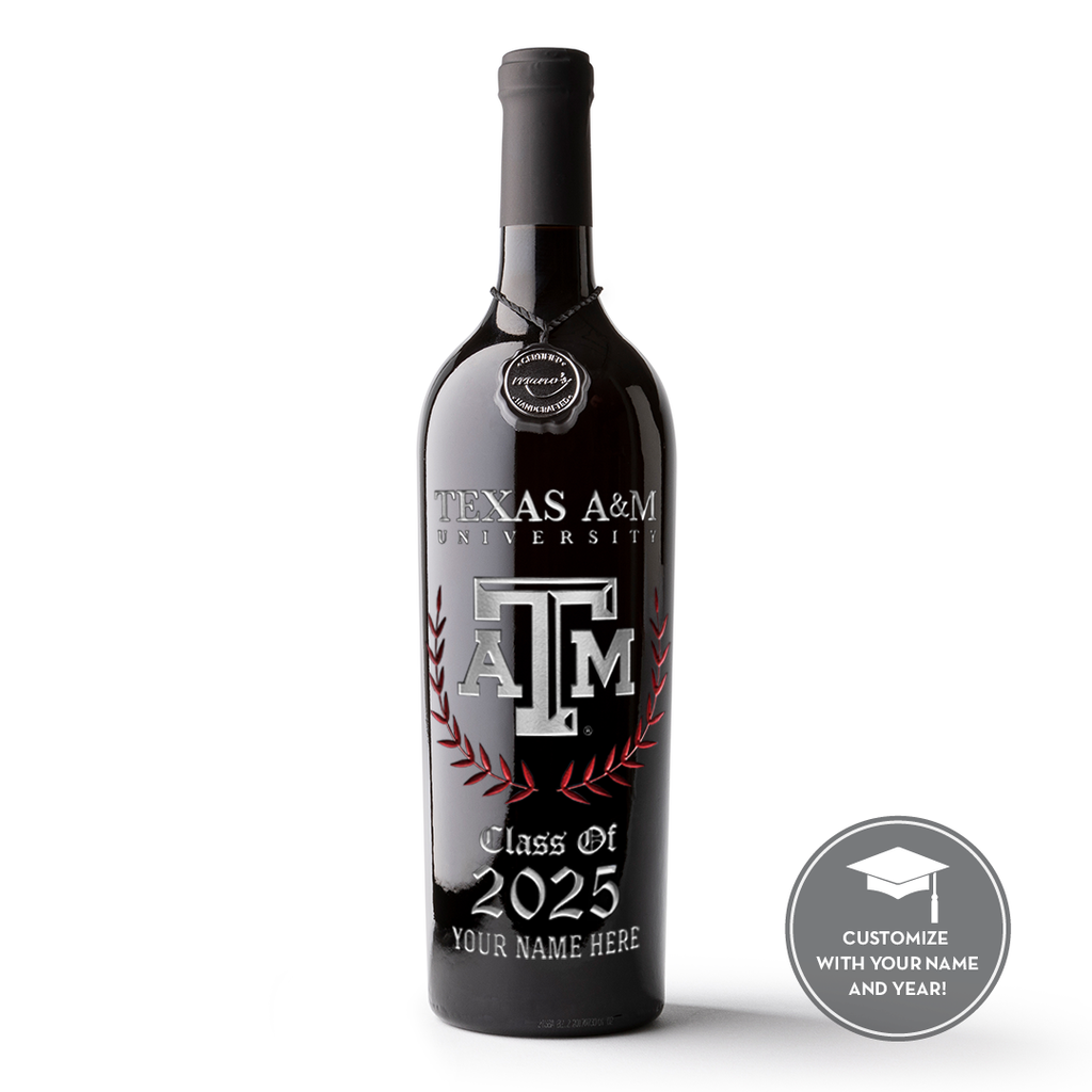 Texas A&M Custom Alumni Etched Wine