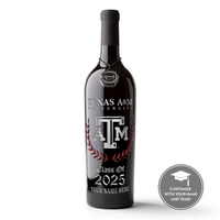 Texas A&M Custom Alumni Etched Wine