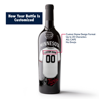 How to customize a Minnesota Twins jersey etched wine bottle from Mano's Wine