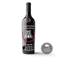 University of Arizona Custom Alumni Etched Wine