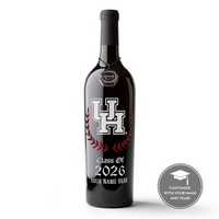 University of Houston Custom Alumni Etched Wine