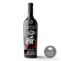 University of Maryland Custom Alumni Etched Wine